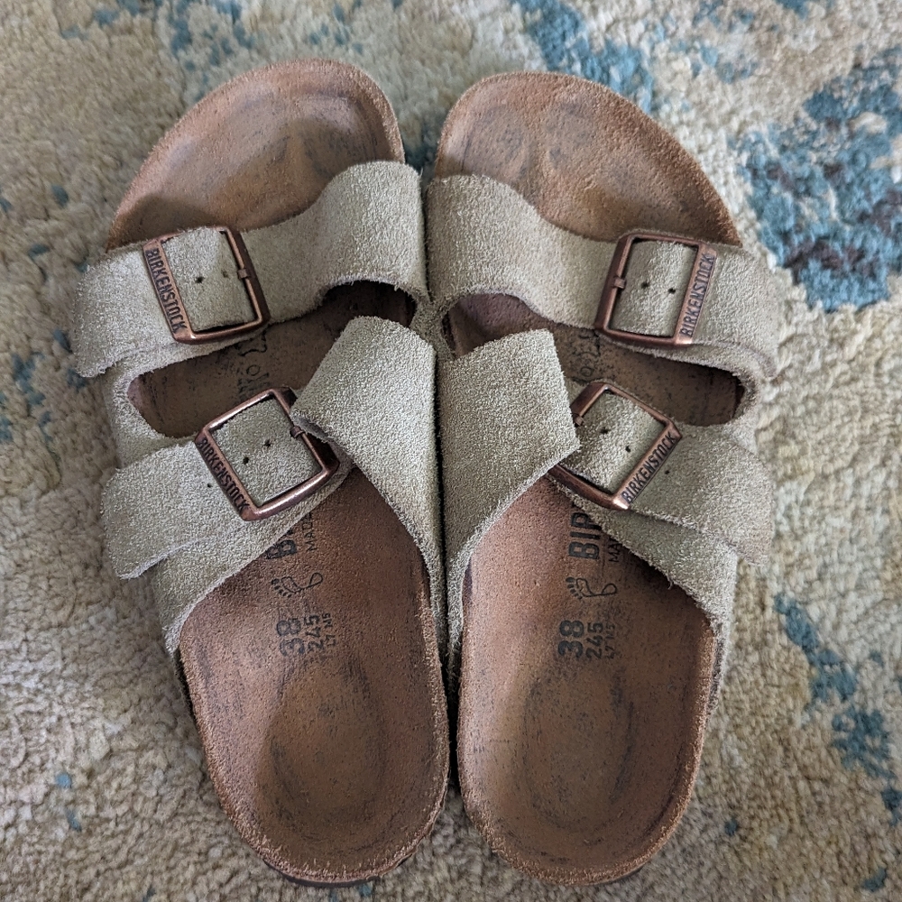 Birkenstock Arizona Suede Leather in Taupe